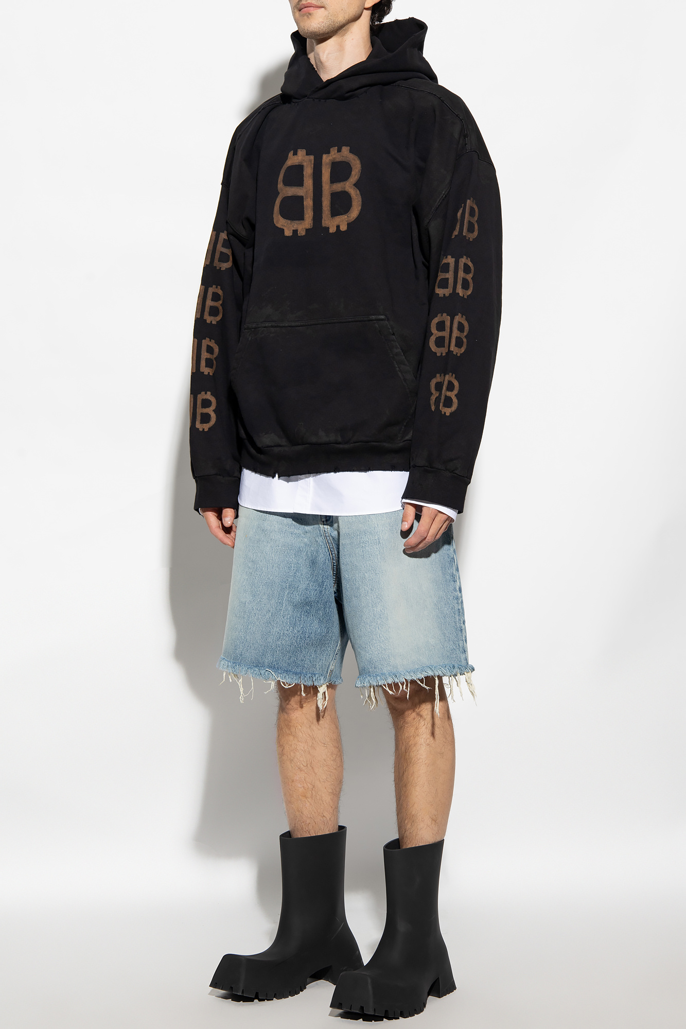 Balenciaga on sale denim shorts